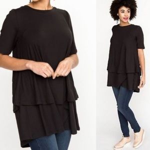 Agnes & Dora Half Sleeve Tiered Tunic top